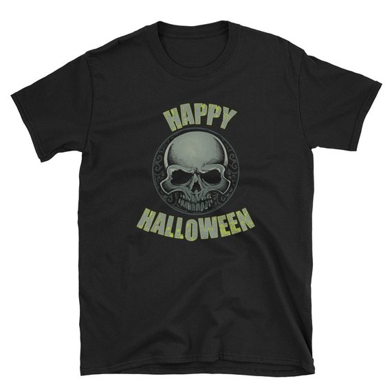 Happy Halloween Scary Skull Skeleton Unisex T Shirt newgraphictees