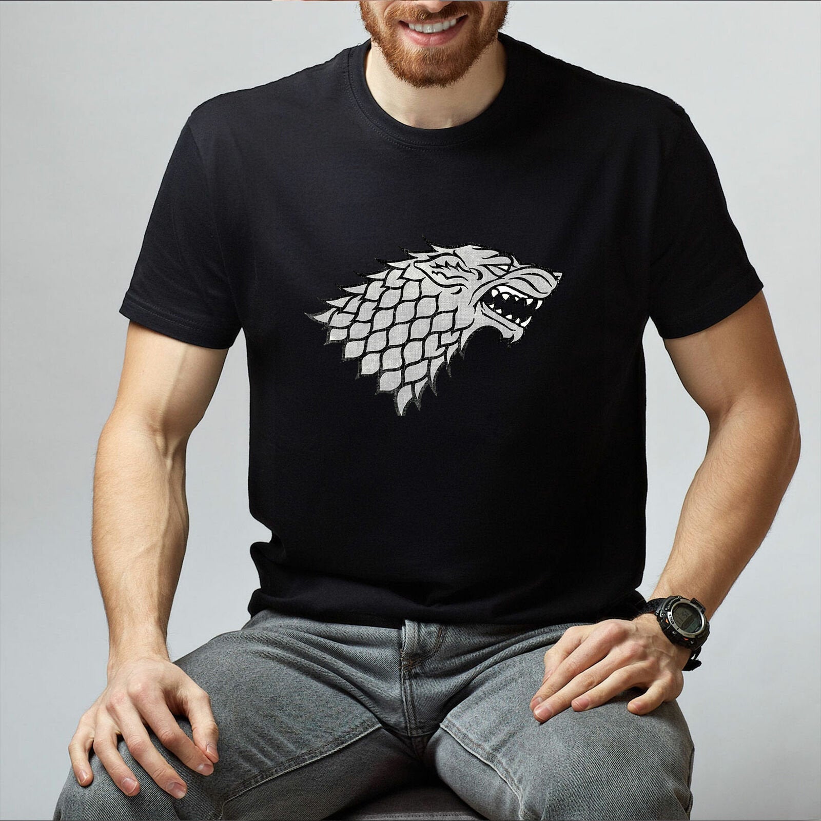 Game of thrones Wolf Printed Tshirt Game of thrones Wolf Printed Tshirt